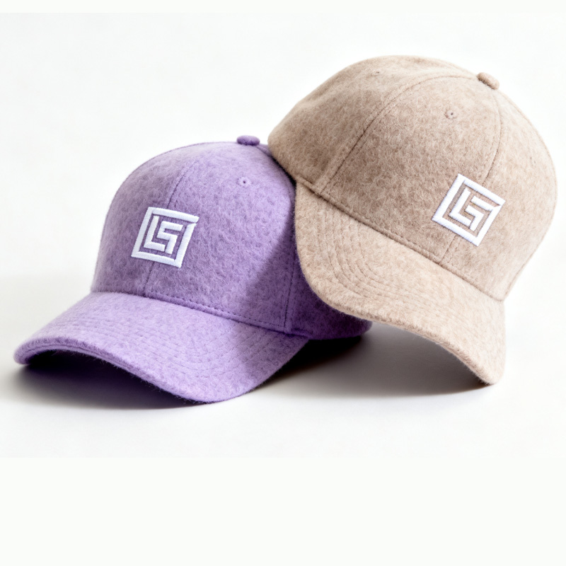 Custom Embroidered Gray Snapback Adjustable Wool Blend Baseball Cap