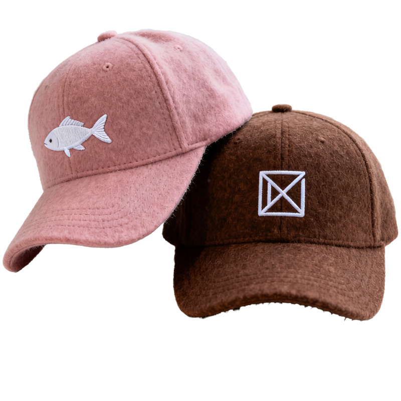 Custom Embroidered Gray Snapback Adjustable Wool Blend Baseball Cap