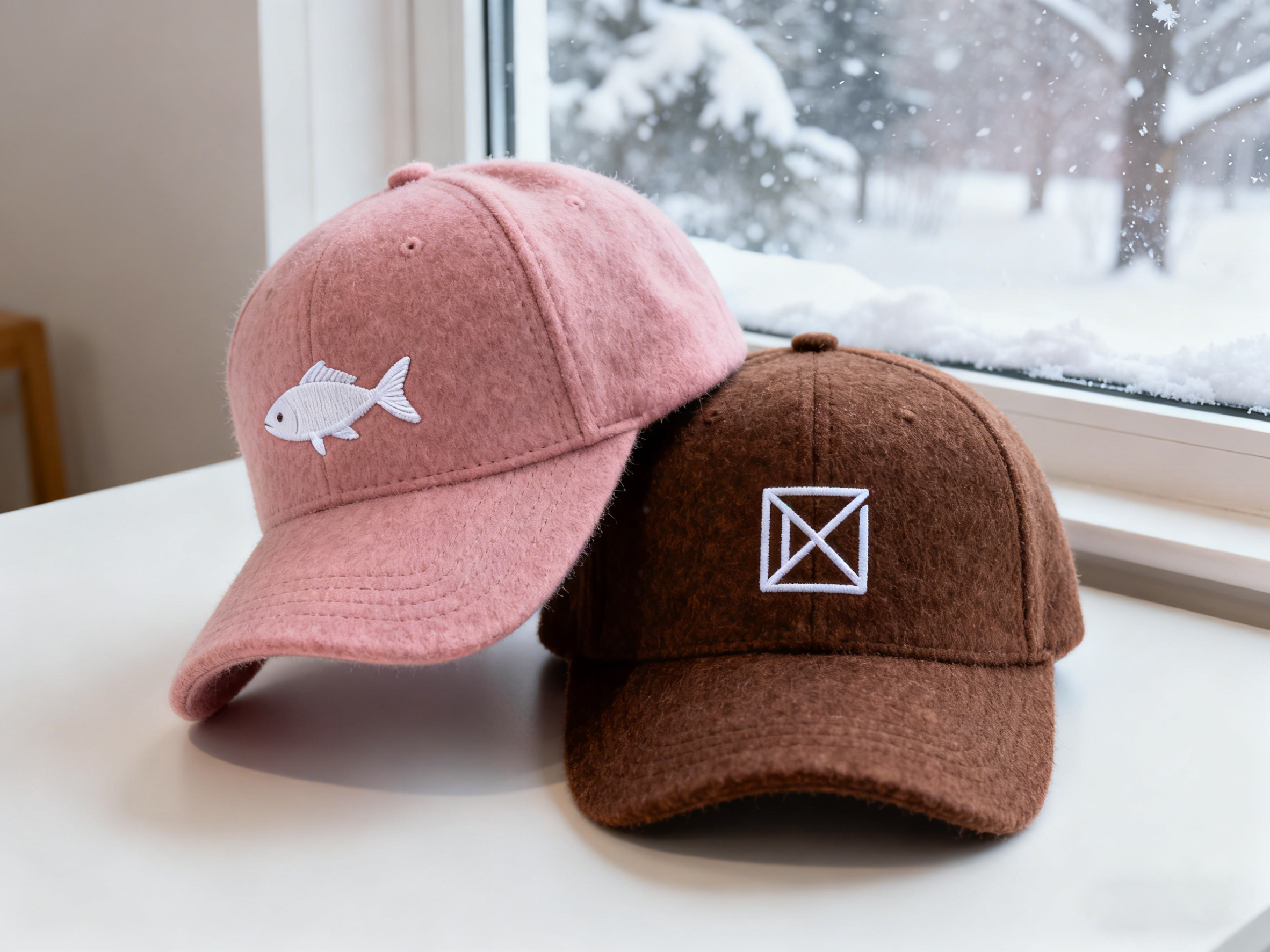 Custom Embroidered Gray Snapback Adjustable Wool Blend Baseball Cap