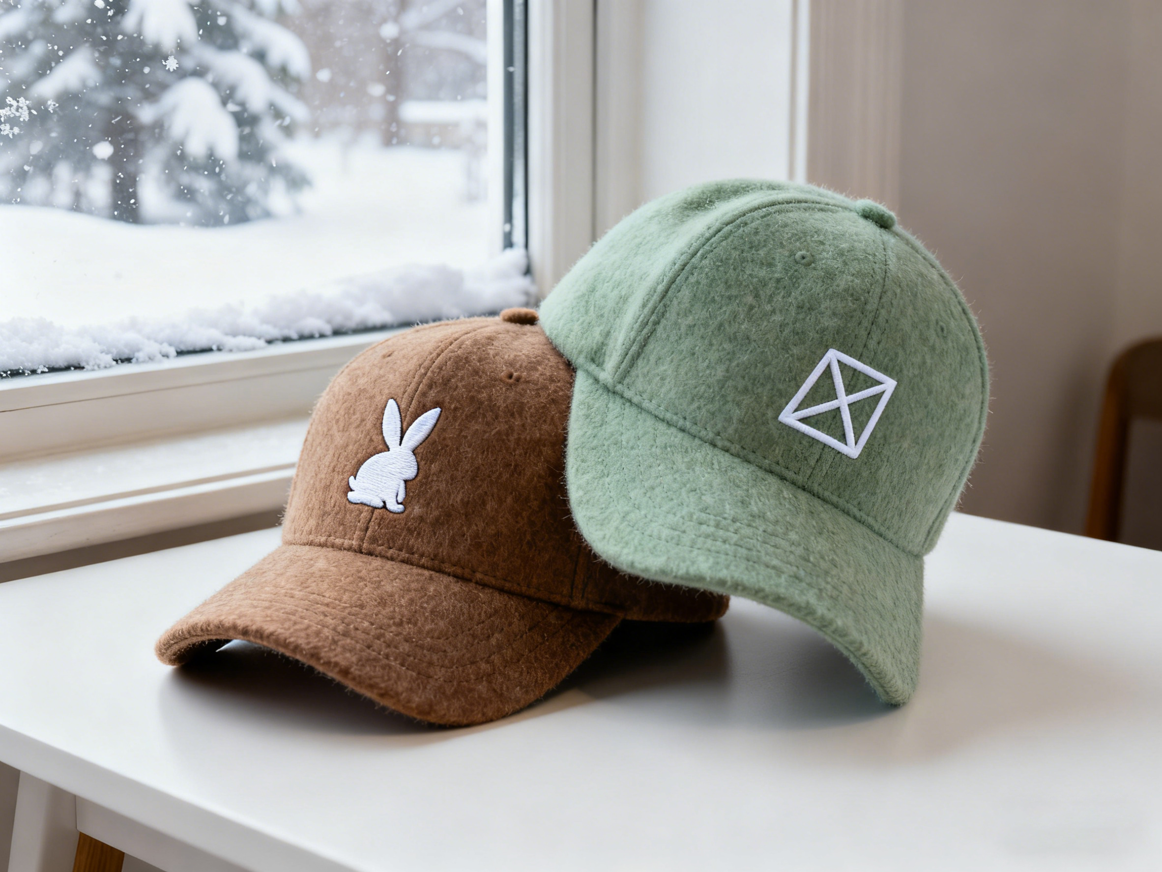 Custom Embroidered Gray Snapback Adjustable Wool Blend Baseball Cap