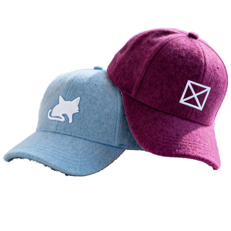 Custom Embroidered Gray Snapback Adjustable Wool Blend Baseball Cap