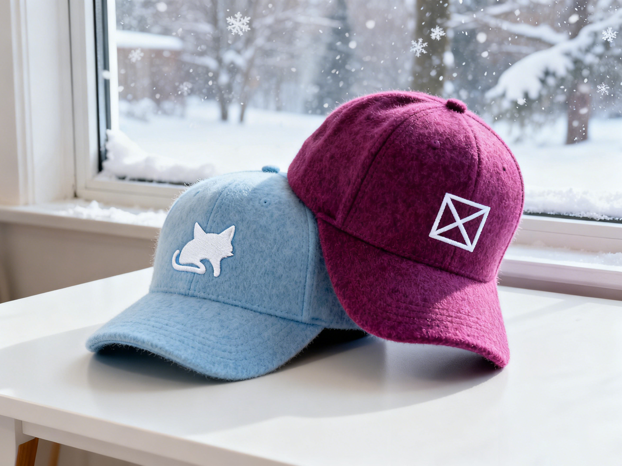 Custom Embroidered Gray Snapback Adjustable Wool Blend Baseball Cap