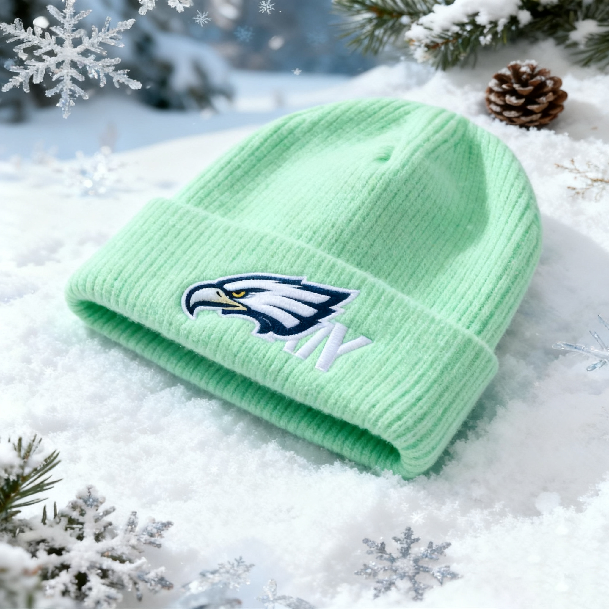 Custom Women's Embroidered Wool Warm Ribbed Winter Knitted Hats