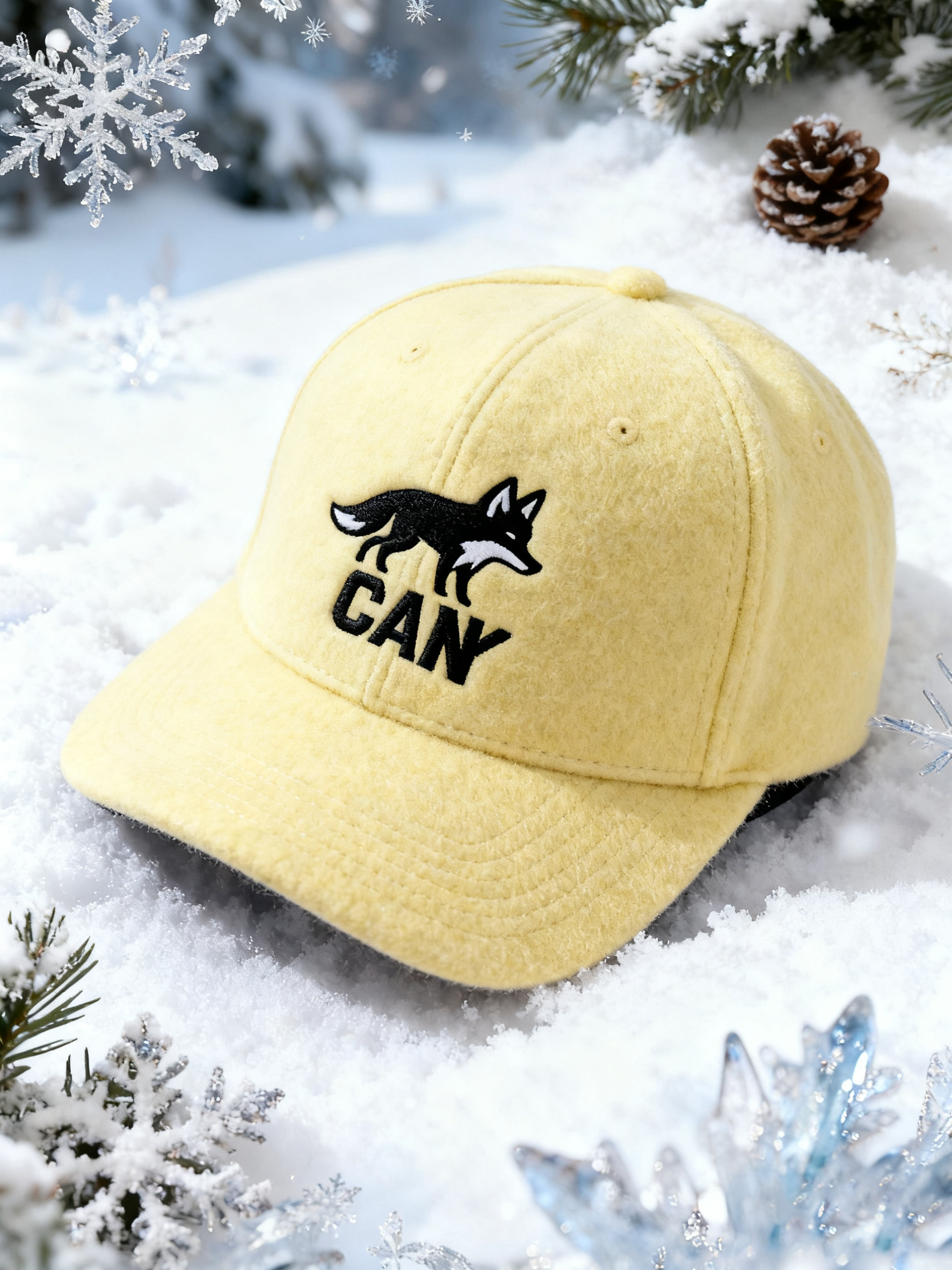 Custom Embroidered Gray Snapback Adjustable Wool Blend Baseball Cap