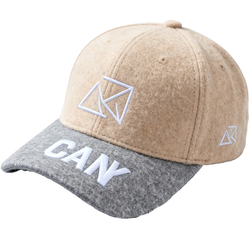 Custom Embroidered Gray Snapback Adjustable Wool Blend Baseball Cap