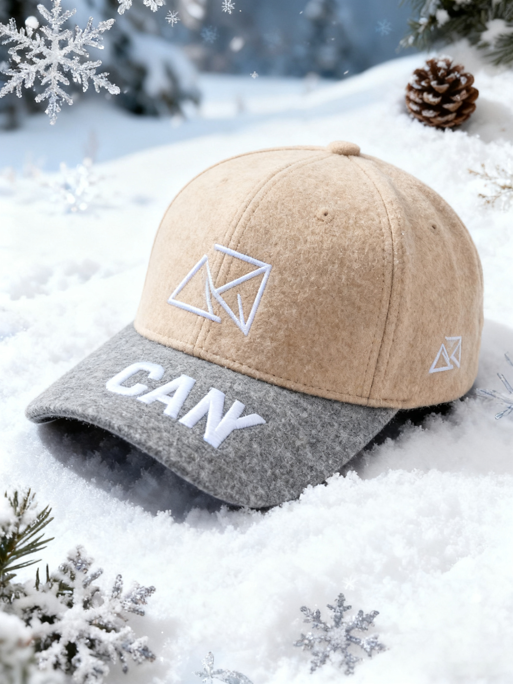 Custom Embroidered Gray Snapback Adjustable Wool Blend Baseball Cap