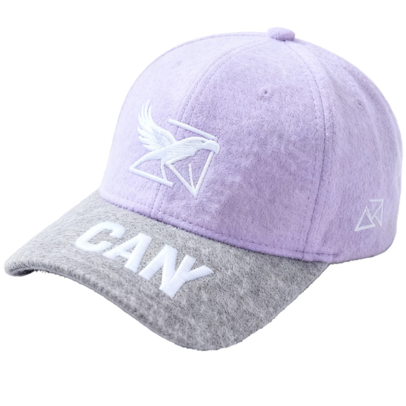 Custom Embroidered Gray Snapback Adjustable Wool Blend Baseball Cap