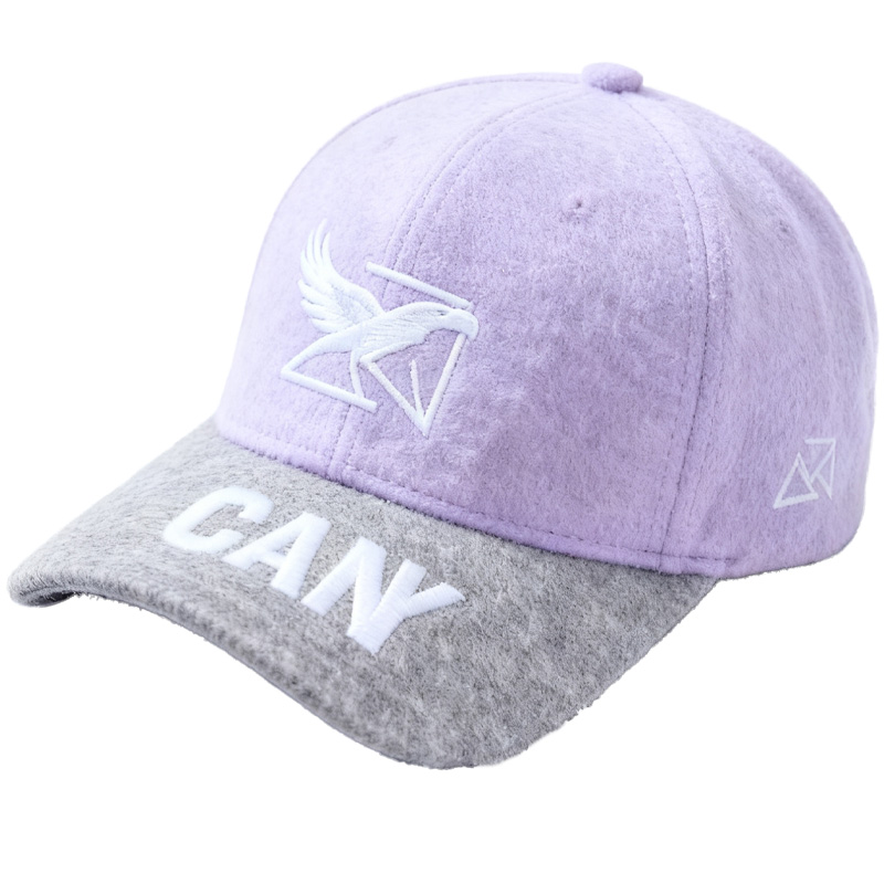Custom Embroidered Gray Snapback Adjustable Wool Blend Baseball Cap