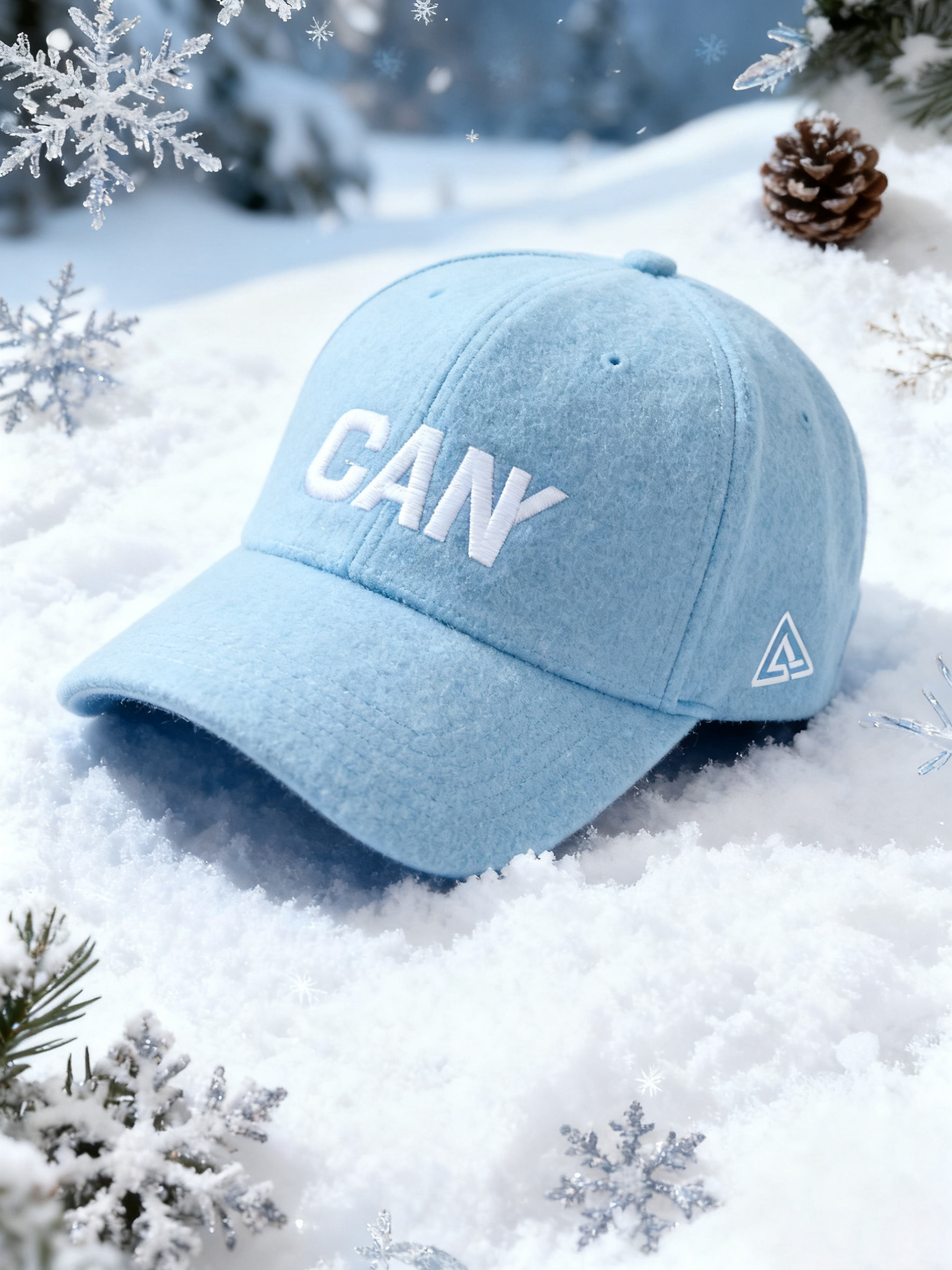 Custom Embroidered Gray Snapback Adjustable Wool Blend Baseball Cap