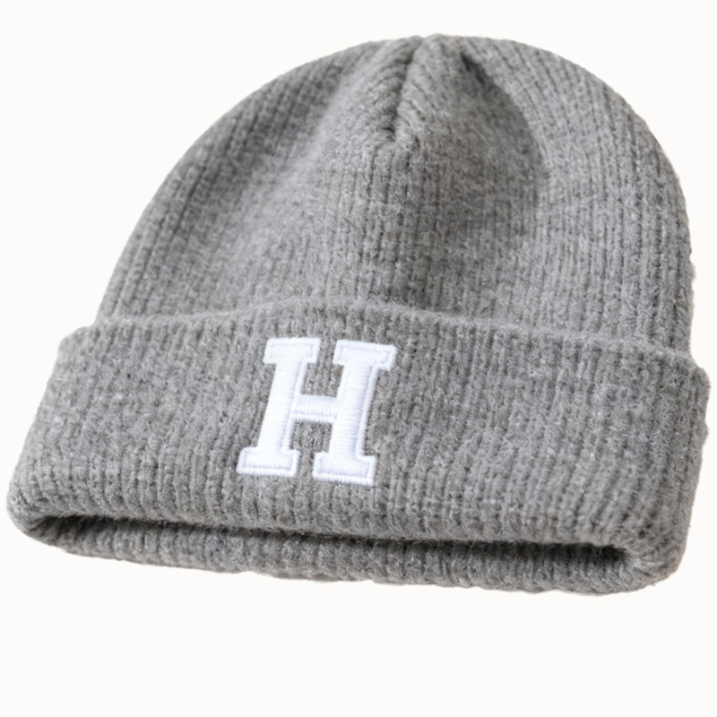 Custom Women's Embroidered Wool Warm Ribbed Winter Knitted Hats