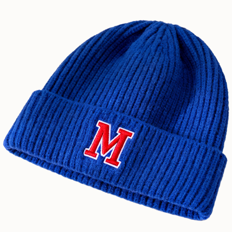 Custom Women's Embroidered Wool Warm Ribbed Winter Knitted Hats