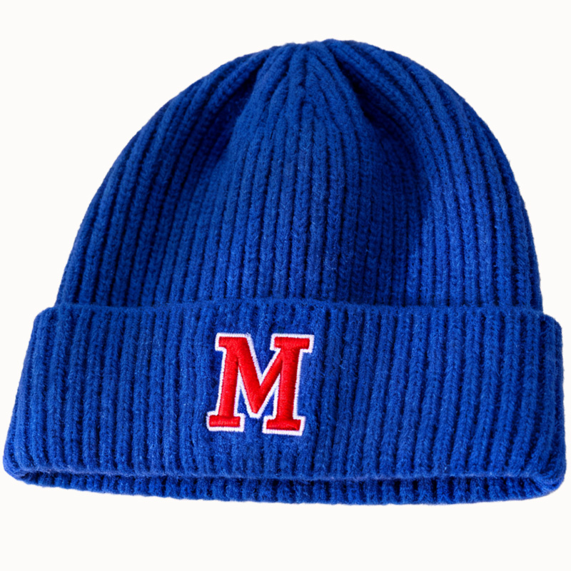 Custom Women's Embroidered Wool Warm Ribbed Winter Knitted Hats