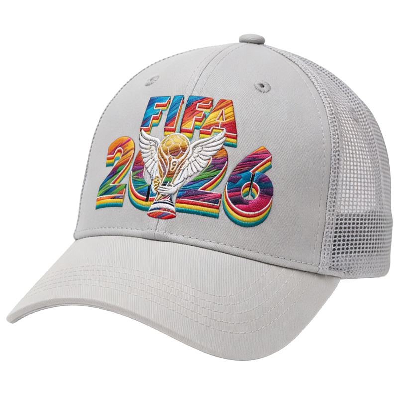 FIFA World Cup 2026 Hat with Embroidered Gray Adjustable Cotton Denim Baseball Cap
