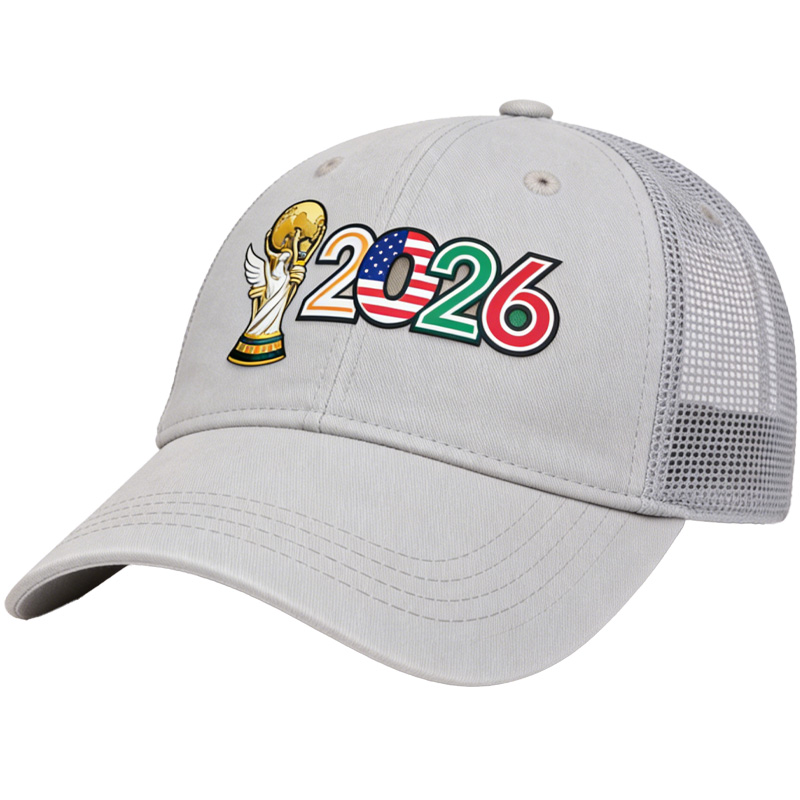 FIFA World Cup 2026 Hat with Embroidered Gray Adjustable Cotton Denim Baseball Cap