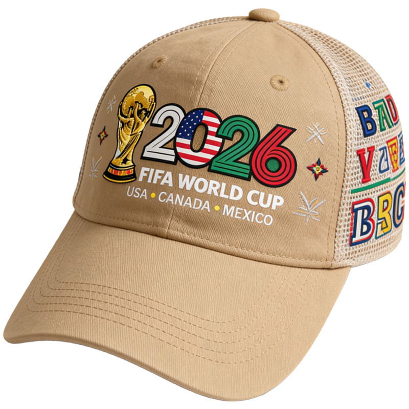 FIFA World Cup 2026 Hat with Embroidered Gray Adjustable Cotton Denim Baseball Cap
