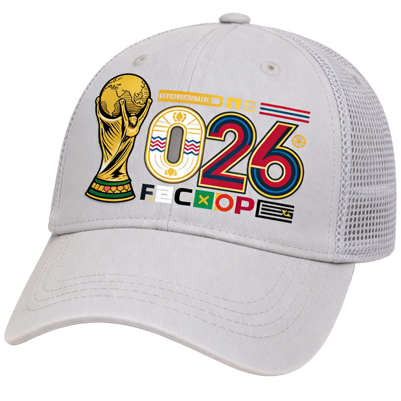 FIFA World Cup 2026 Hat with Embroidered Gray Adjustable Cotton Denim Baseball Cap