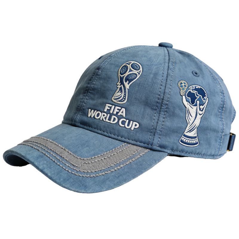 FIFA World Cup 2026 Embroidered Gray Adjustable Cotton Denim Baseball Cap