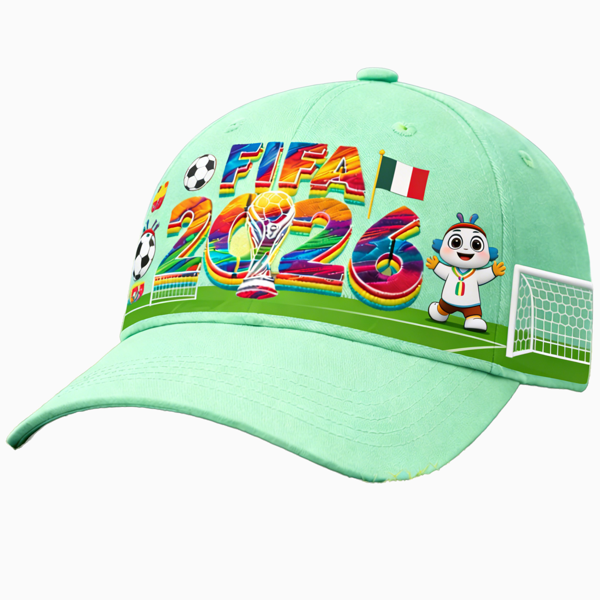 2026 FIFA World Cup Embroidered Gray Cotton Denim Adjustable Baseball Cap