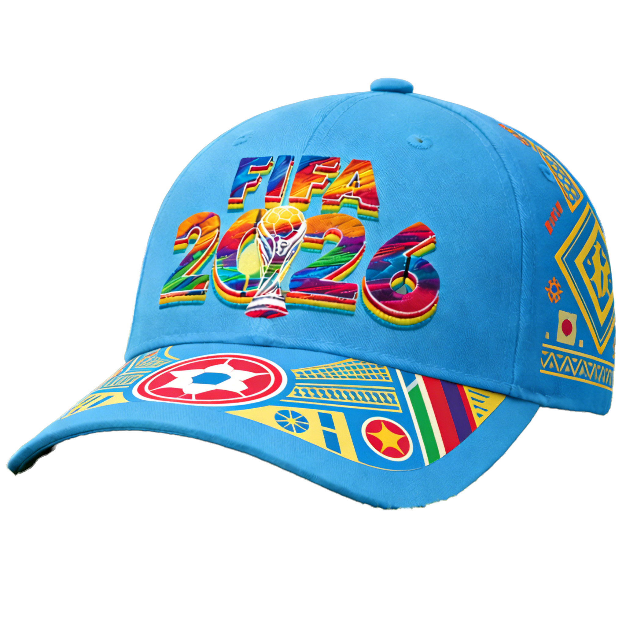 2026 FIFA World Cup Embroidered Gray Cotton Denim Adjustable Baseball Cap