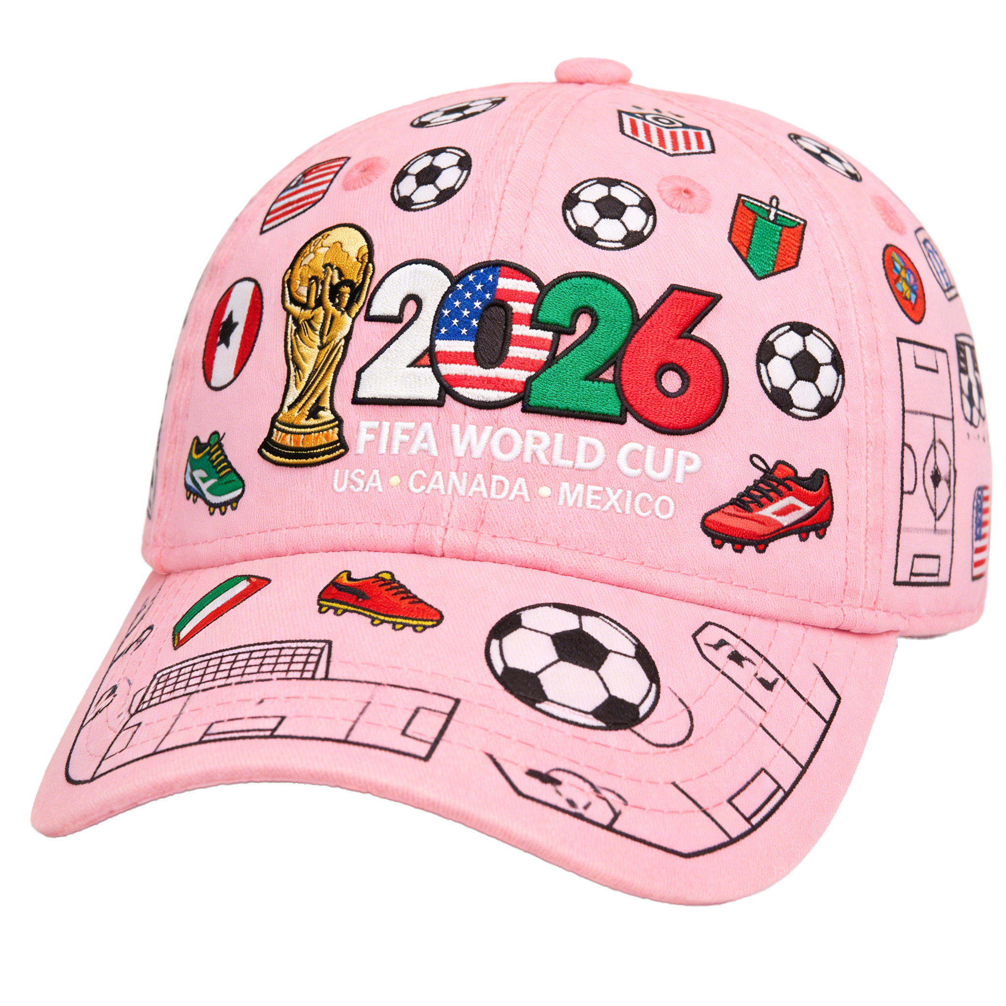 2026 FIFA World Cup Embroidered Gray Cotton Denim Adjustable Baseball Cap