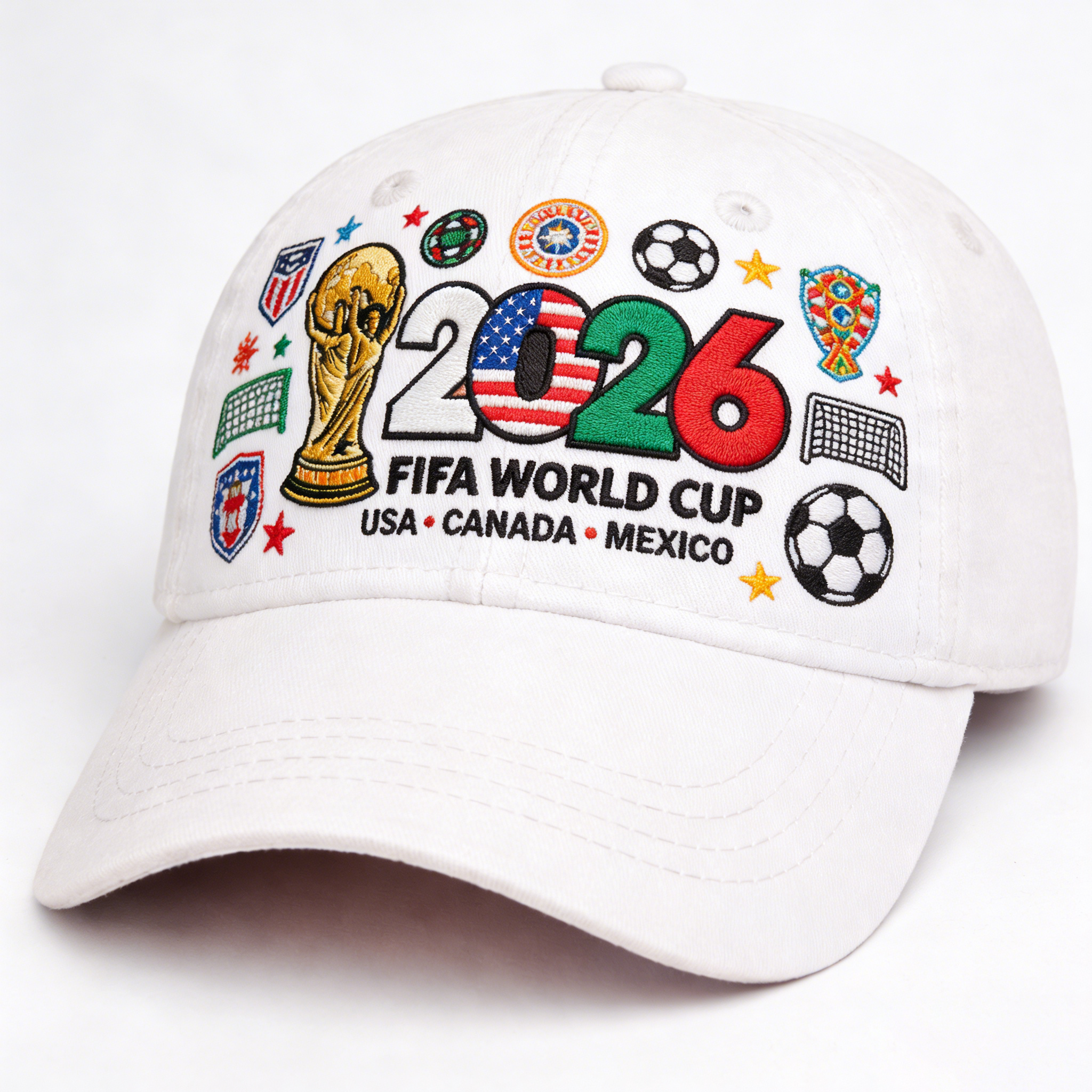 2026 FIFA World Cup Embroidered Gray Cotton Denim Adjustable Baseball Cap