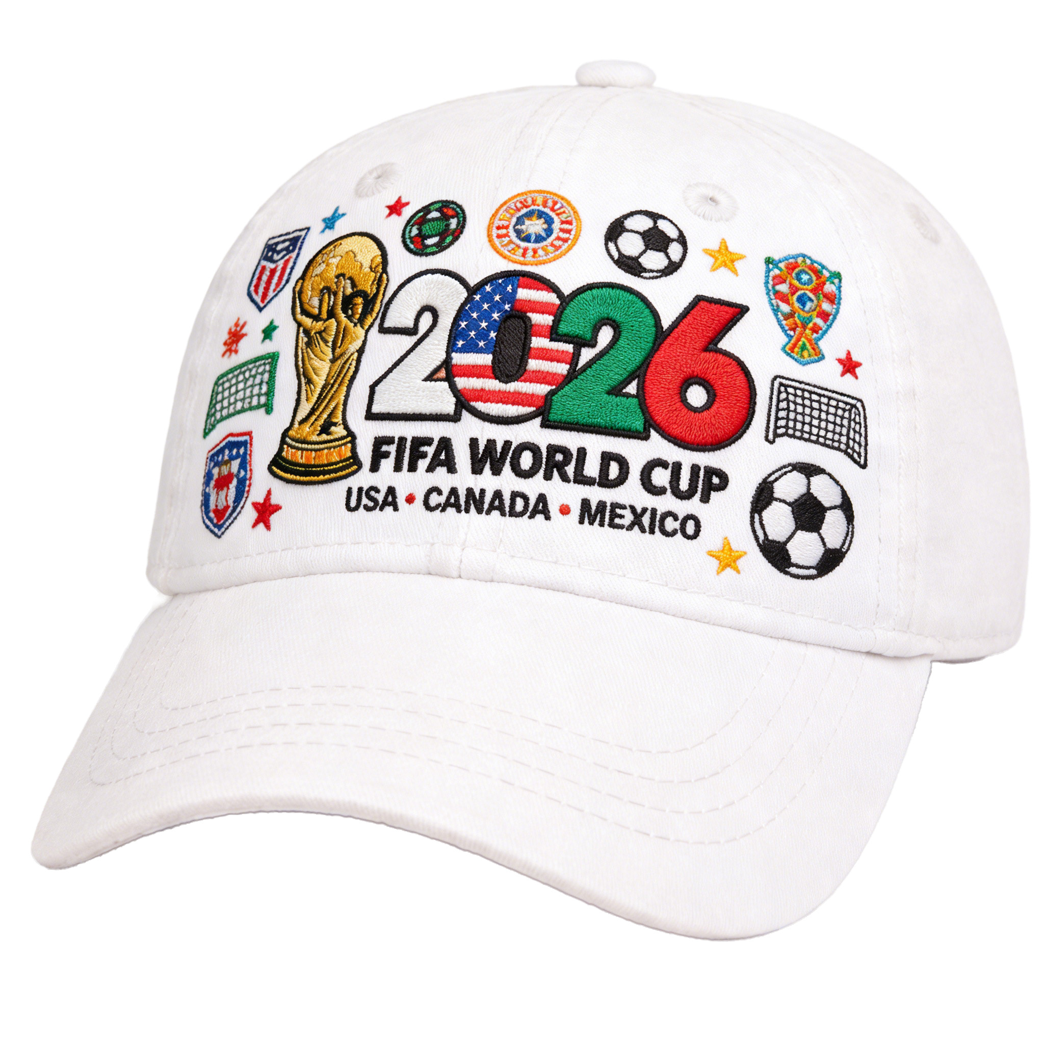 2026 FIFA World Cup Embroidered Gray Cotton Denim Adjustable Baseball Cap