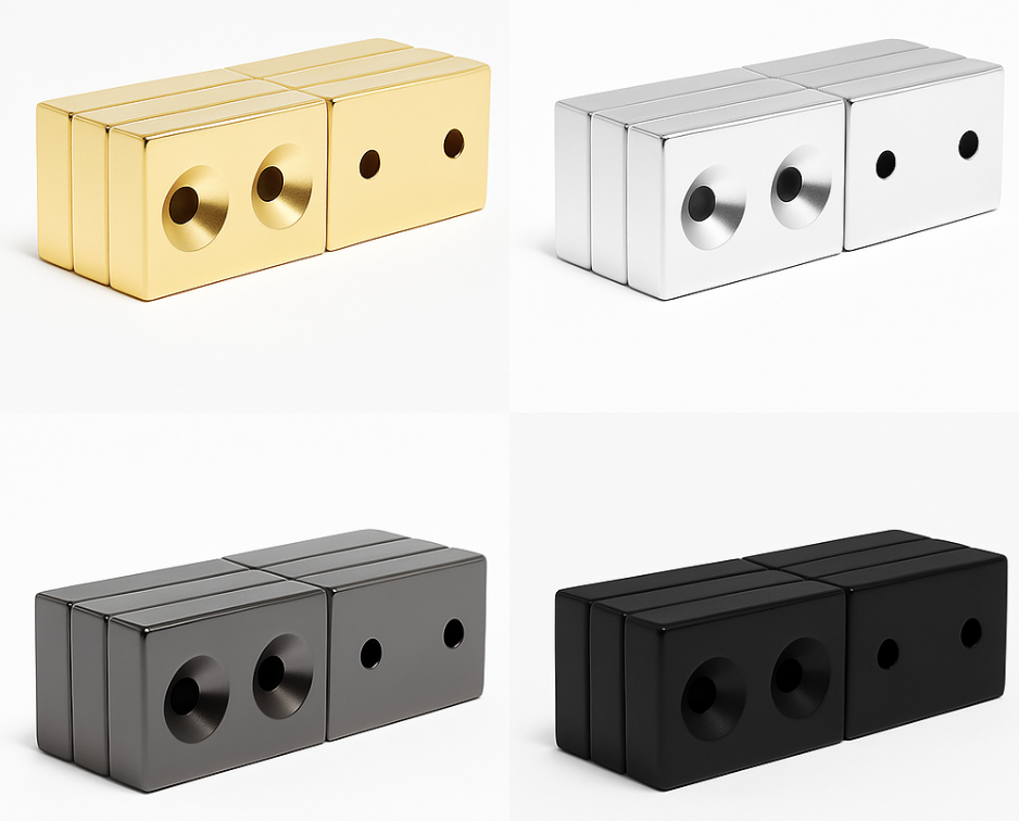 Industrial actuator high strength Neodymium rectangular Block Magnets with holes