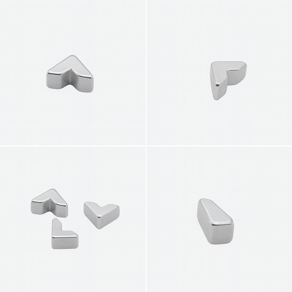 precision machined high remanence compact triple coating heart-shaped permanent magnet