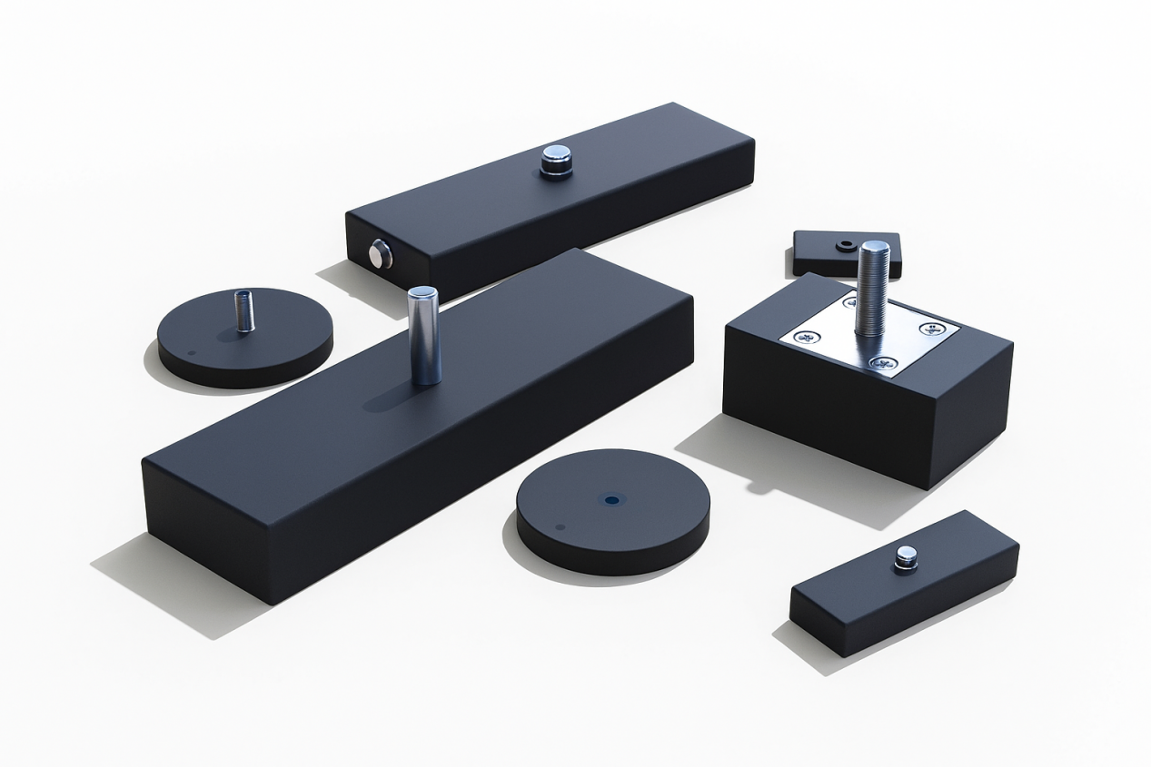 Custom high coercivity grade Black epoxy coated Rubberized-shaped NdFeB Magnet