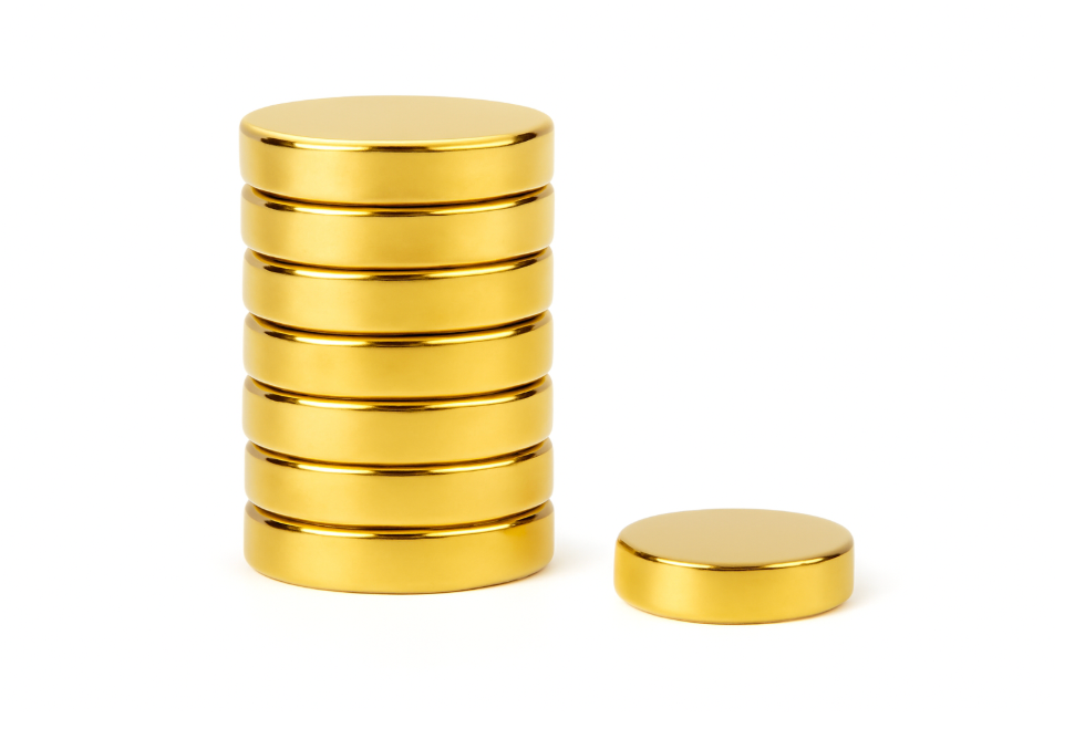 High torque output NdFeB Gold Plated Disc Magnet