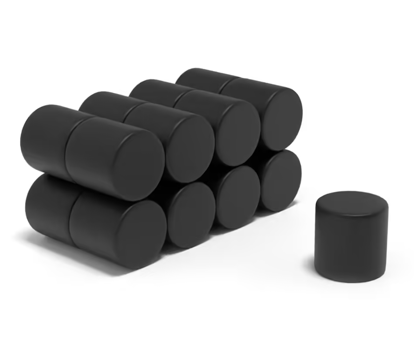 Precision customized thermal stable high pull force black epoxy coated compact Neodymium rare earth Cylinder Magnet