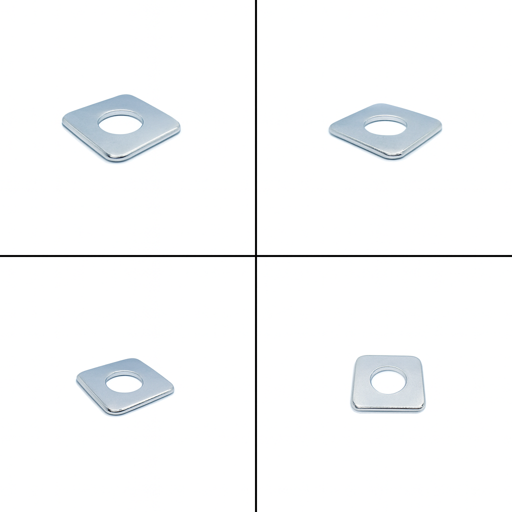 heat resistant zinc coated compact thin square magnet with hole mount