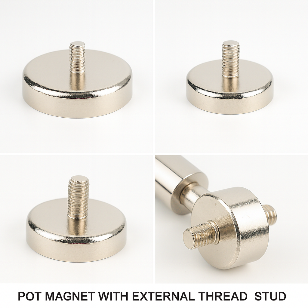 custom industrial grade excellent high temperature resistant super power external screw thread neodymium holder cup-shaped magnet