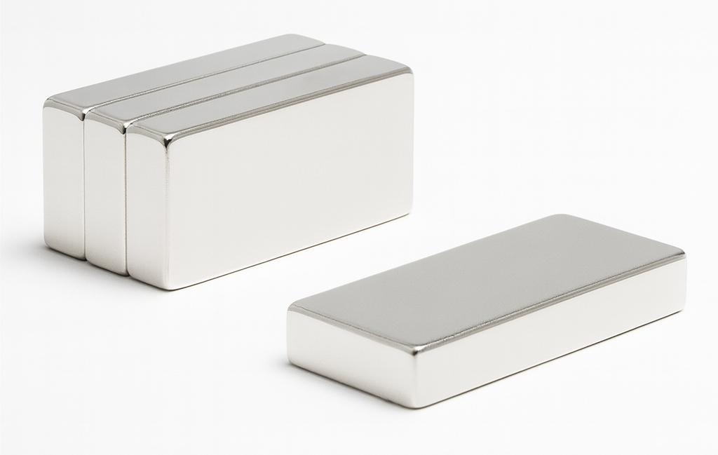 Custom engineering high precision heavy duty delivering maximum strength high thermal grade nickel-coated rectangular rare-earth neodymium magnet