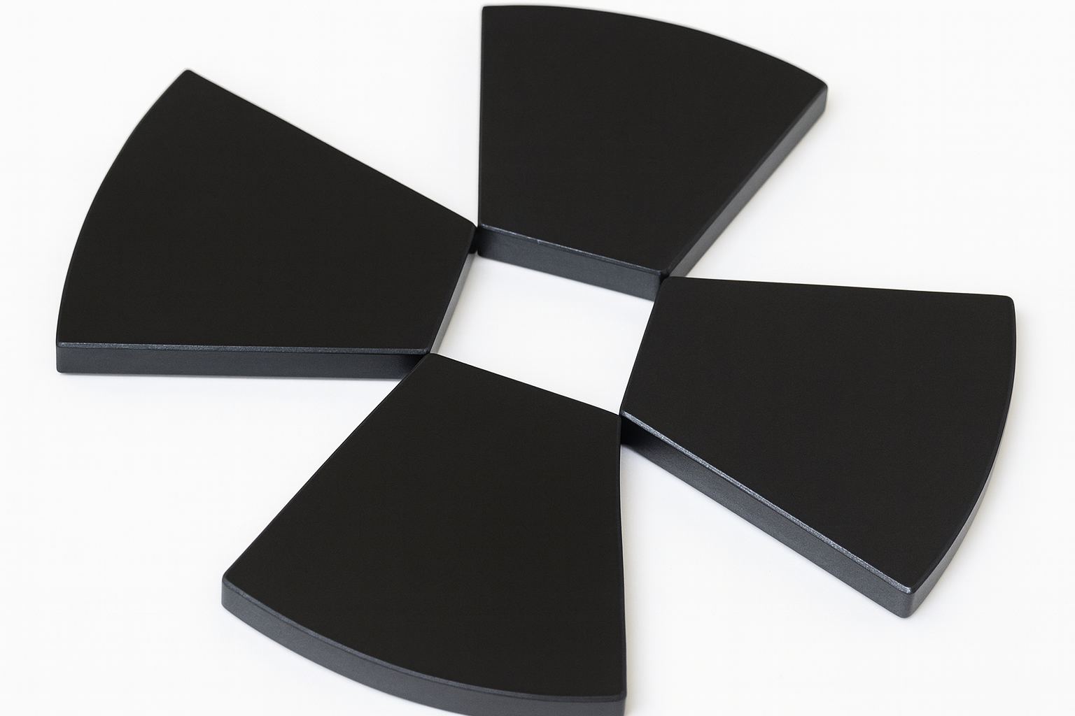 High holding power black epoxy coated fan-shaped sintered magnets
