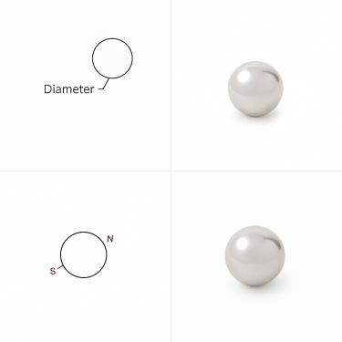 Excellent thermal stability Compact Ball-shaped nickel-plating magnet