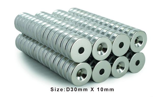 Custom commercials use, magnetic force, enhanced, heavy-duty, durable, heat resistant, nickel coated round ring shaped neodymium magnets