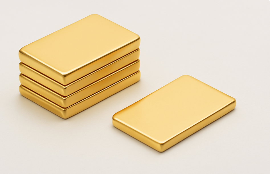 Gold Plated Neodymium Block Magnets – Strong Rare Earth Rectangular Magnets for Electronics & Display