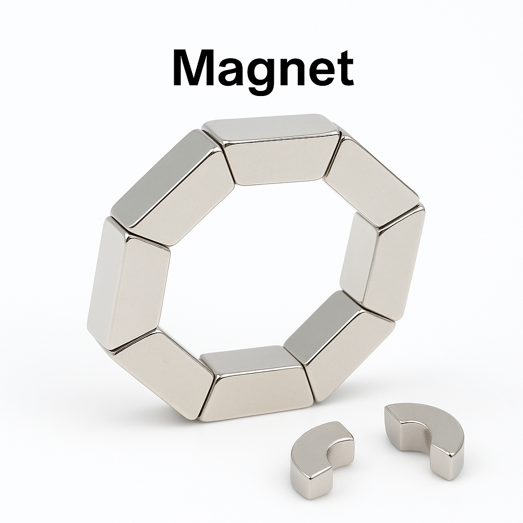 High Strength Custom Rectangle Arc NdFeB Magnet N35-N52