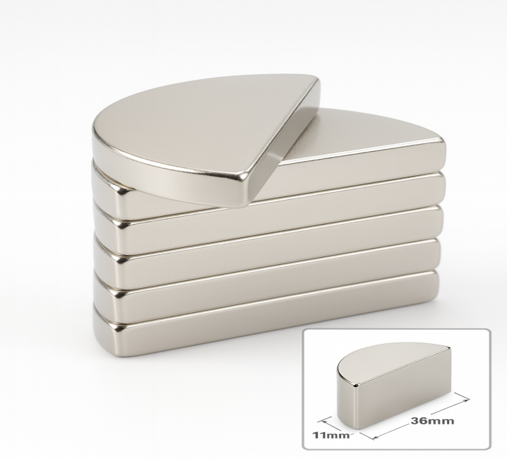High Precision Custom Half Circle NdFeB Magnets