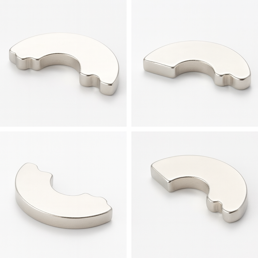 enhanced magnetic performance nickel-plating arc-shaped magnet with precision notches