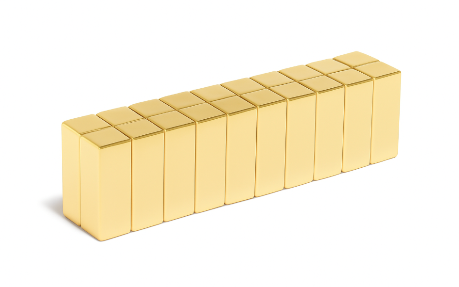 Long-term reliable high energy density block shaped neodymium magnets