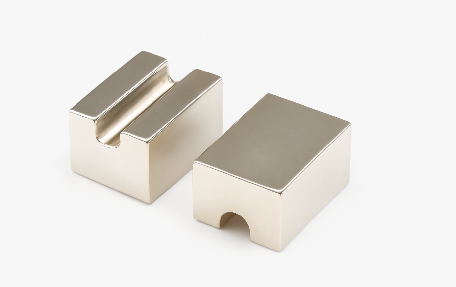 Custom rectangular neodymium rare earth magnets with u groove