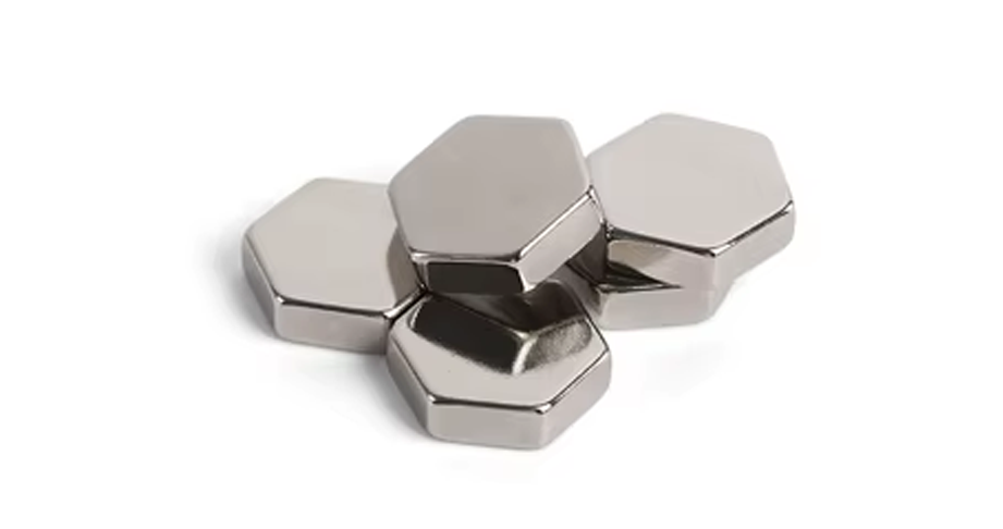 Precision-engineered magnetic force-enhanced compact, 15mm x 5mm powerful heat-tolerant rare-earth nickel-coated hexagon-shaped neodymium magnet