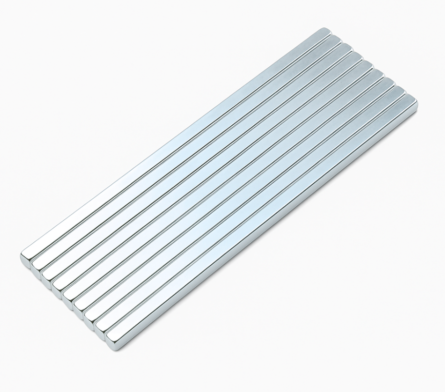 Slim Neodymium Rod Magnets – N52 Rare Earth Silver Coated