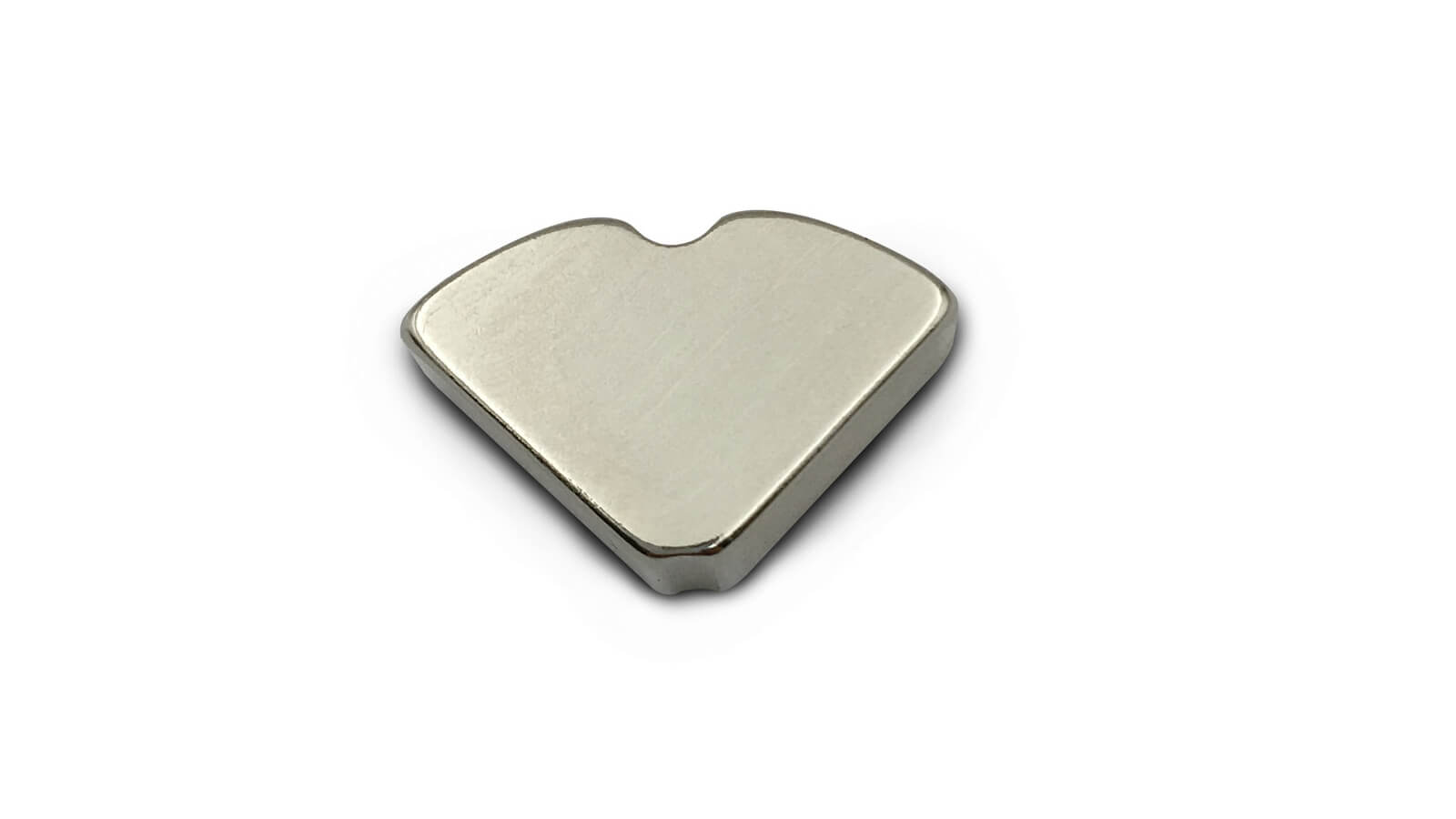Ultra-strength, high-accuracy, ultra-powerful, high-tolerance, high-torque triangle-shaped 15mm sides x 3mm TH nickel-coated neodymium magnet