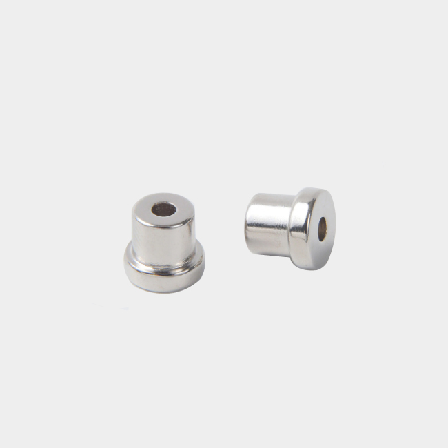 Custom manufactured high- flux density Top Hat Neodymium rare earth Magnet with hole
