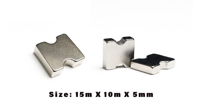 High-accuracy magnetic force, 15mm x 10mm x 5mm custom high-grade, corrosion-resistant, strong, high-temp, with high torque, nickel-coated neodymium magnet