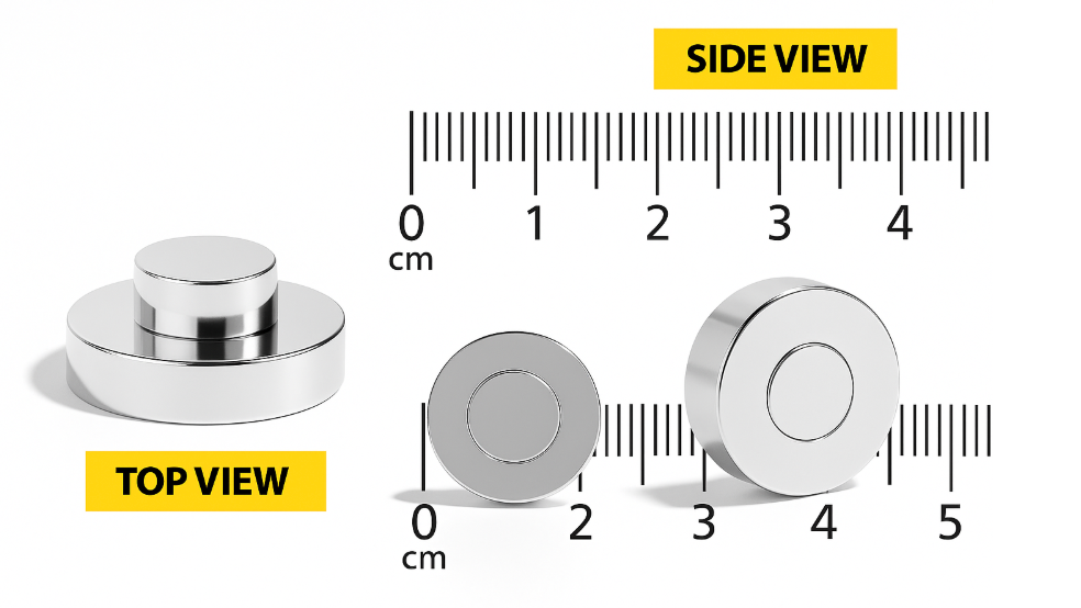 High strength  permanent magnetic materials Top Hat Neodymium Magnet
