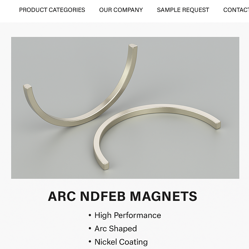 High Quality Ev Half Ring shape NdFeB Magnet N35-N52